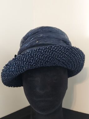 Vintage Union Made Navy Blue Woven Hat